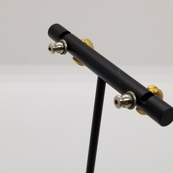 gold tone curl earrings - Picture 4 of 8